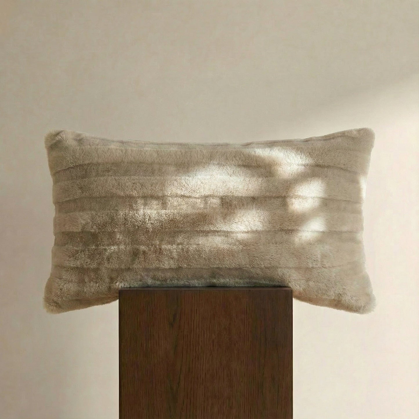 Plush Striped Fur Pillow