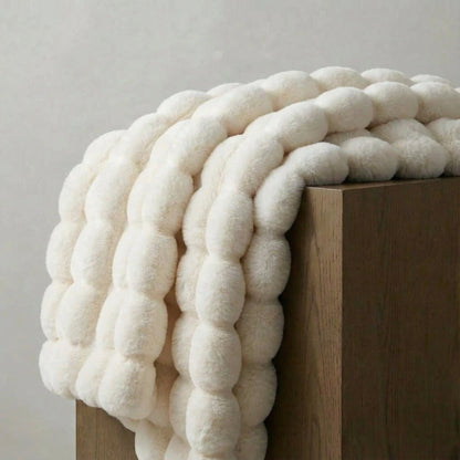 Rabbit Faux-Fur Blanket Throw