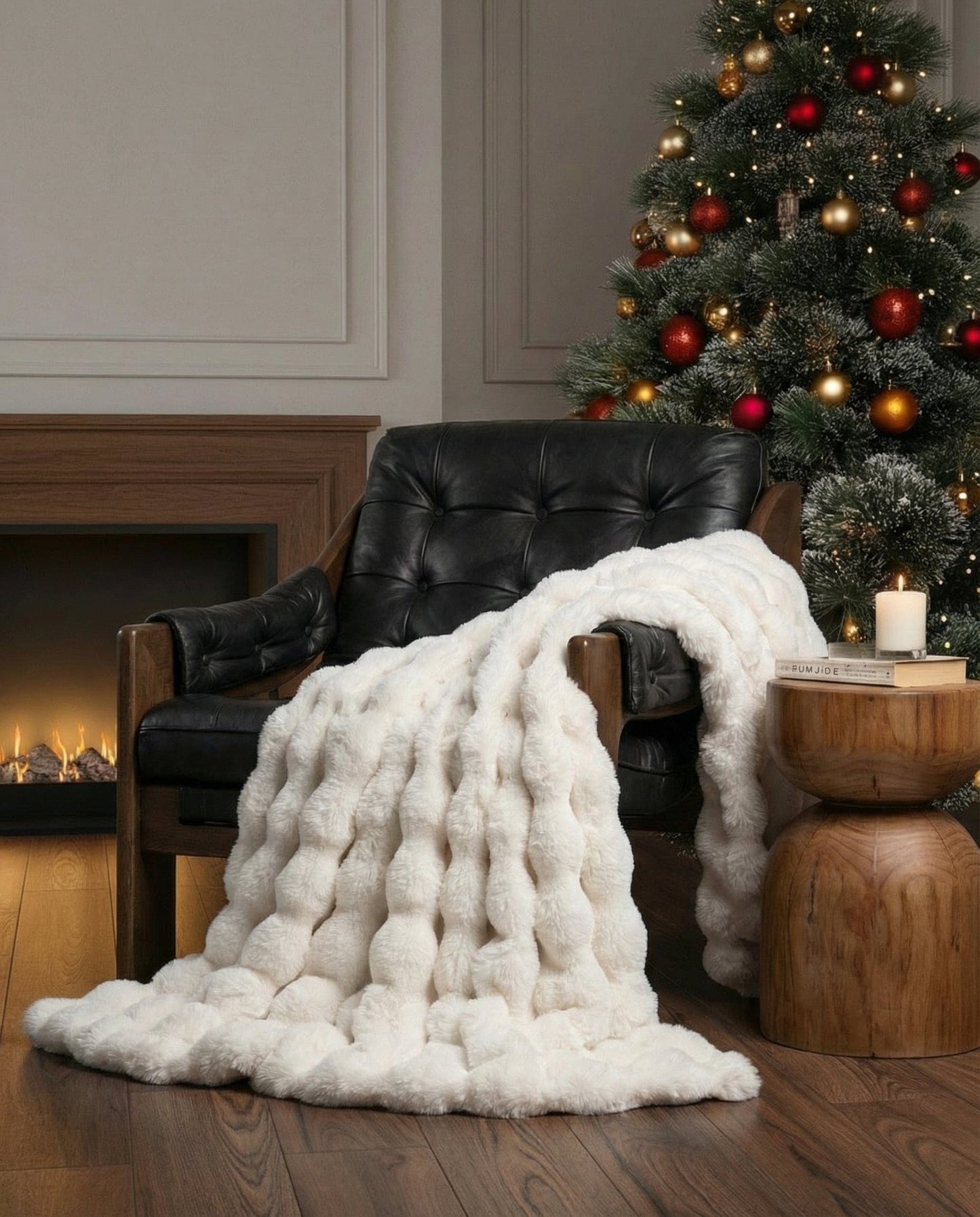 Rabbit Faux-Fur Blanket Throw