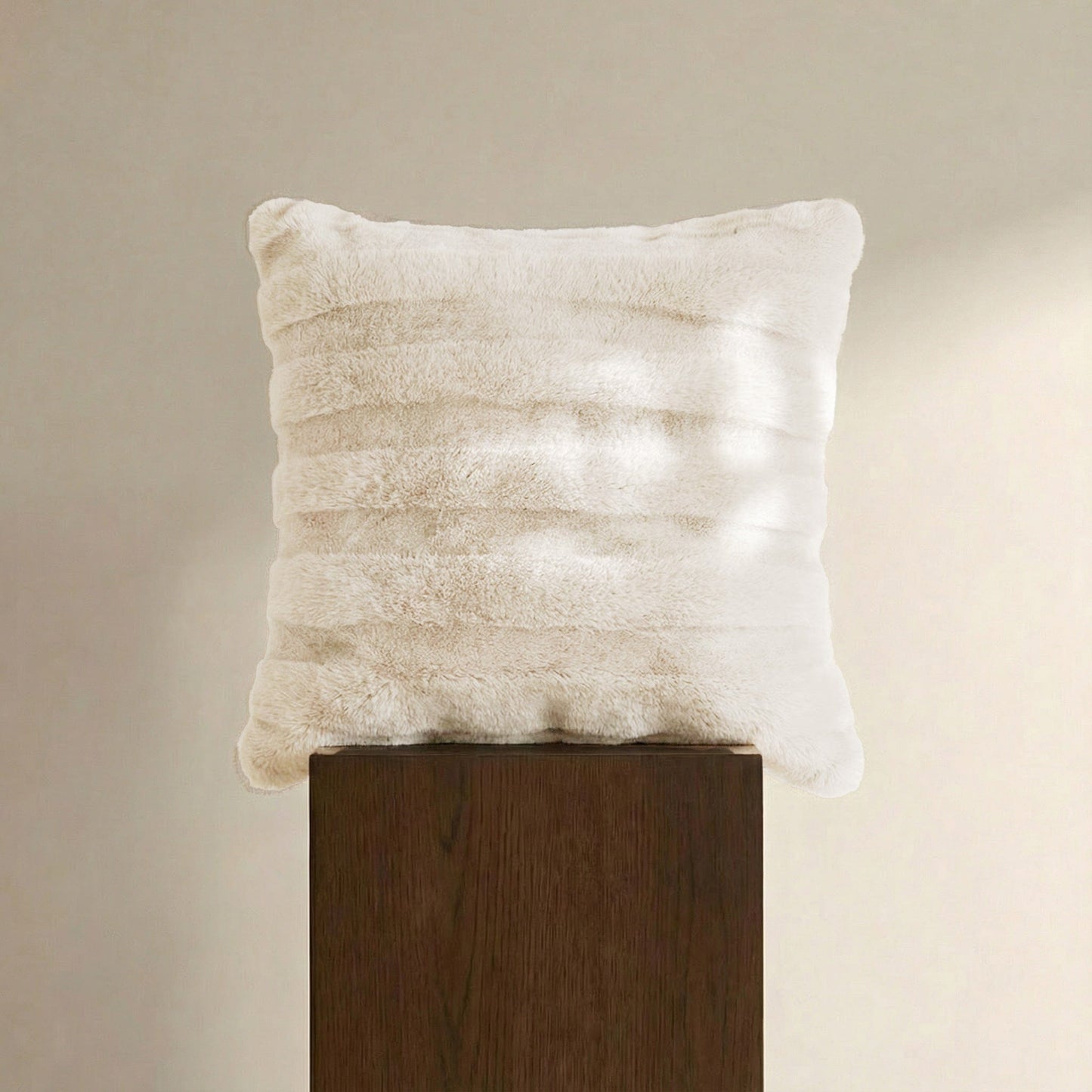 Plush Striped Fur Pillow