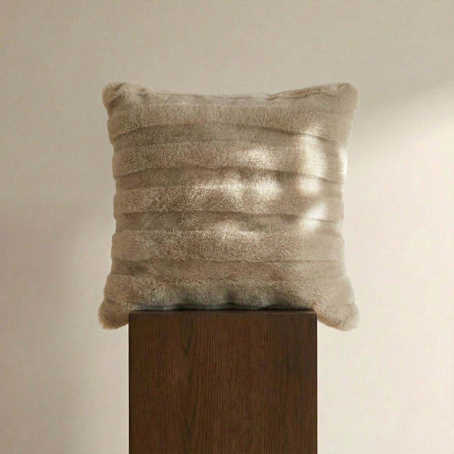 Plush Striped Fur Pillow