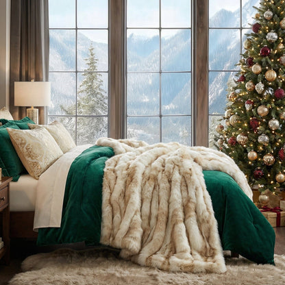 Arctic Fox Faux-Fur Blanket Throw